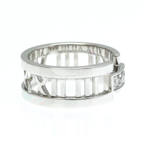 TIFFANY ATLAS 18K WHITE GOLD DIAMOND BAND RING SIZE 6.25 #53 - Picture 5 of 9